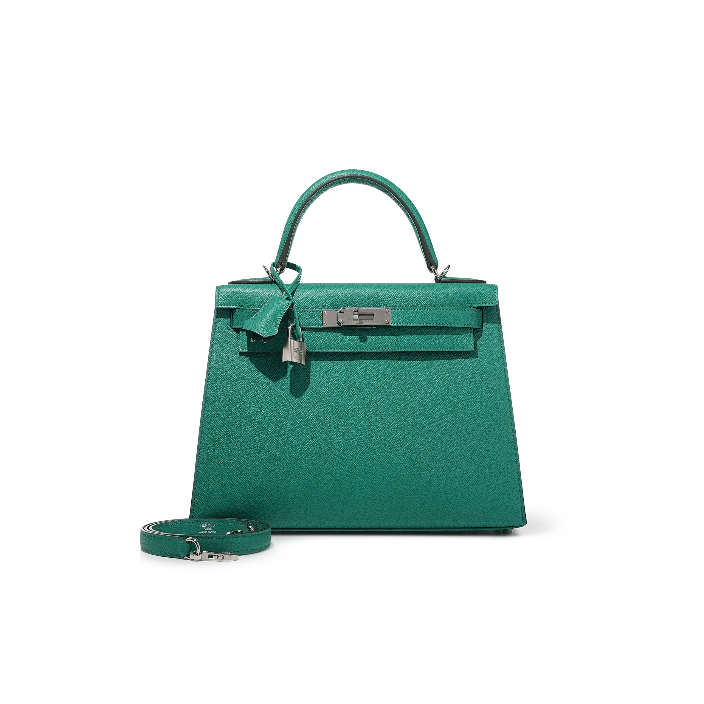 H**mes master vert jade epsom kelly 28 sellier palladium hardware (28*22*10cm)